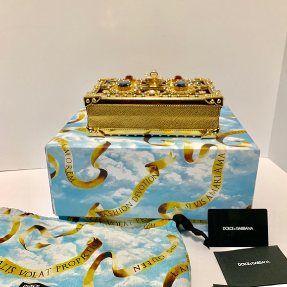 NEW $5195 DOLCE & GABBANA Bag Purse Box Gold - Picture 5 of 8